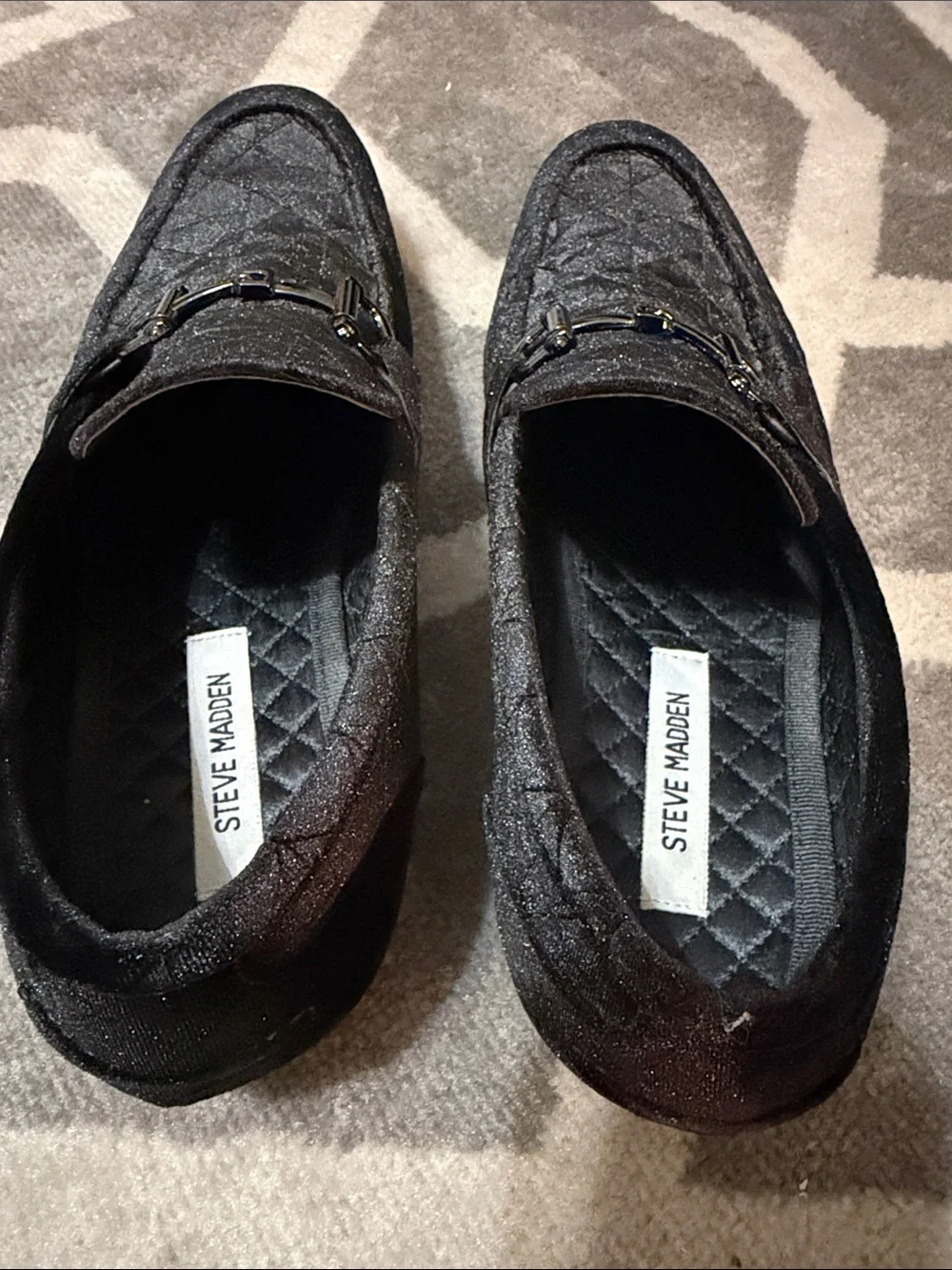 Men's Sz 11 Black Velvet Horsebit Loafers
